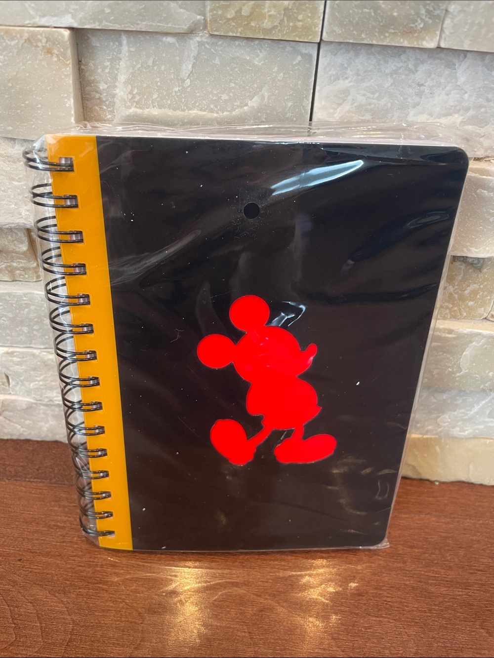 NEW Disney Black Spiral Notebook with Red Mickey Mouse Silhouette